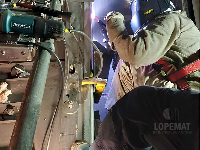 Reparación de tuberías de alta presión de turbina de vapor — proyecto AES